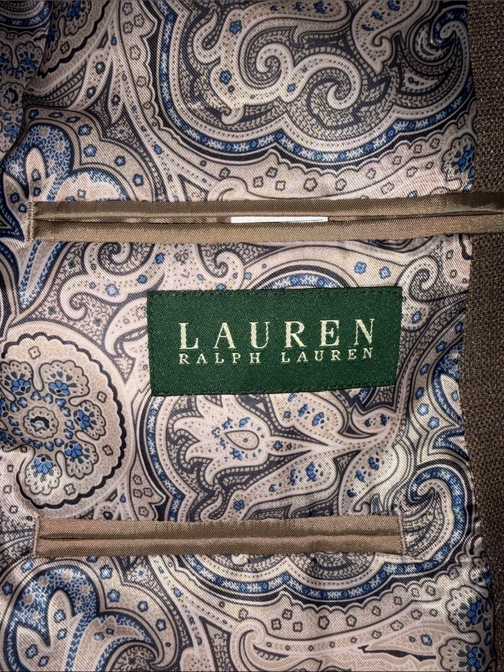 Lauren Ralph Lauren Taupe Sport Coat with Paisley Lining
